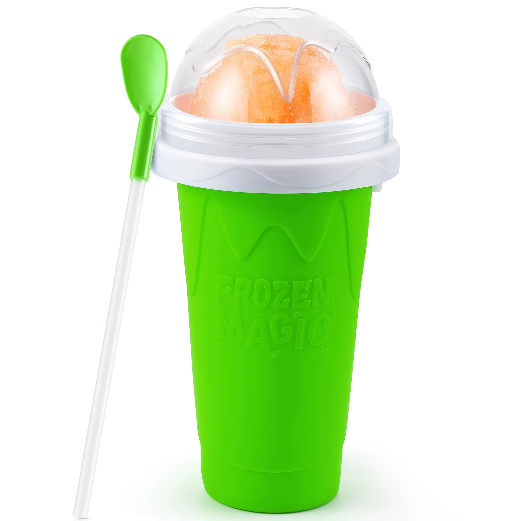 Creative Slushy Maker Cup with Straw DIY Magic Slushy Maker Squeeze Cup Fasting Cooling Make Cup for Milk Shake Slushies