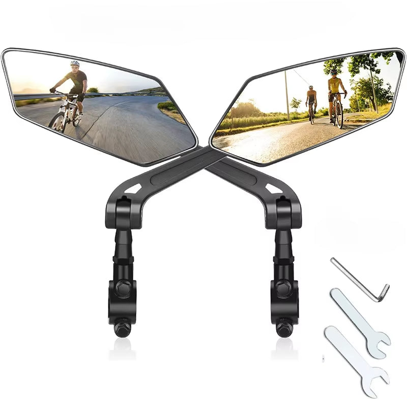 Bike Rearview Mirror Reflector Adjustable Rotatable Handlebar Mirror Clear Rearview Electric Scooter Cycling Bicycle Accessories