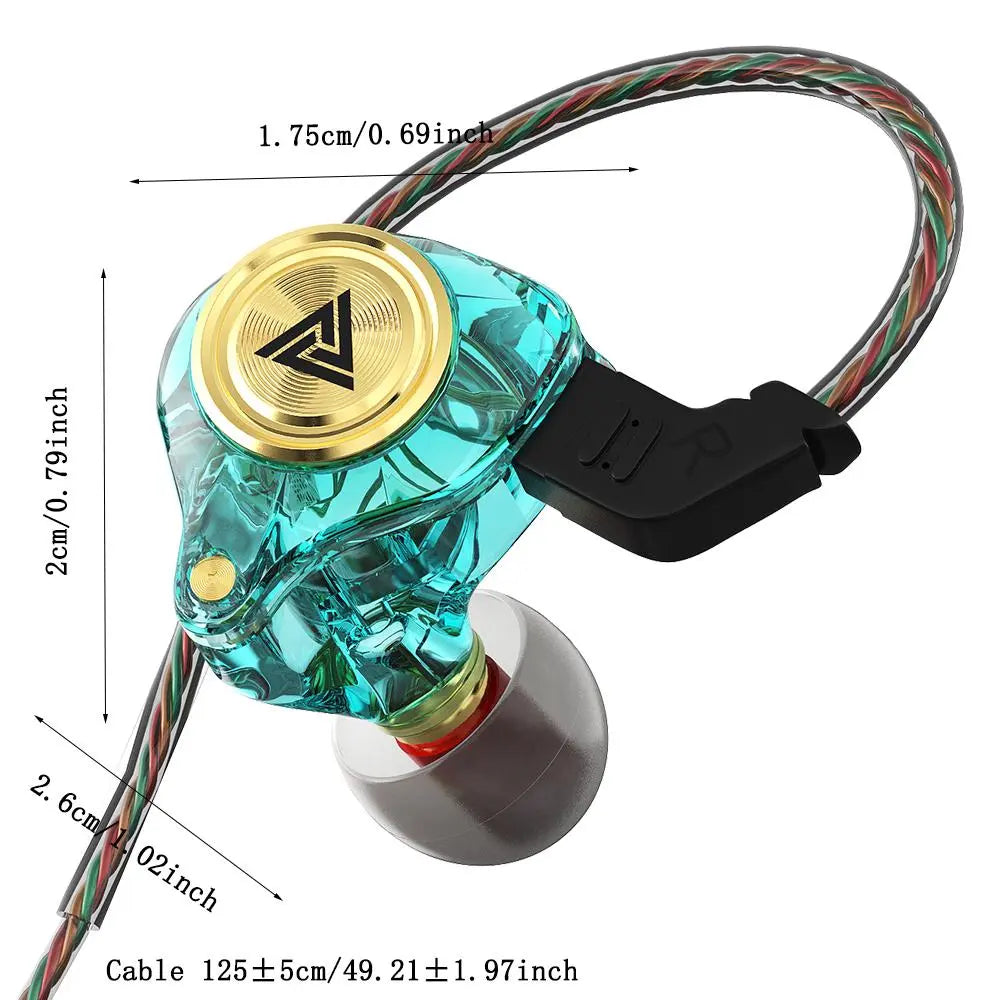Portable Wired In-Ear Earphones with Mic, Hi-Fi 3D Stereo Sound, Noise Cancelling Headphones for Gaming, Gym and Sports