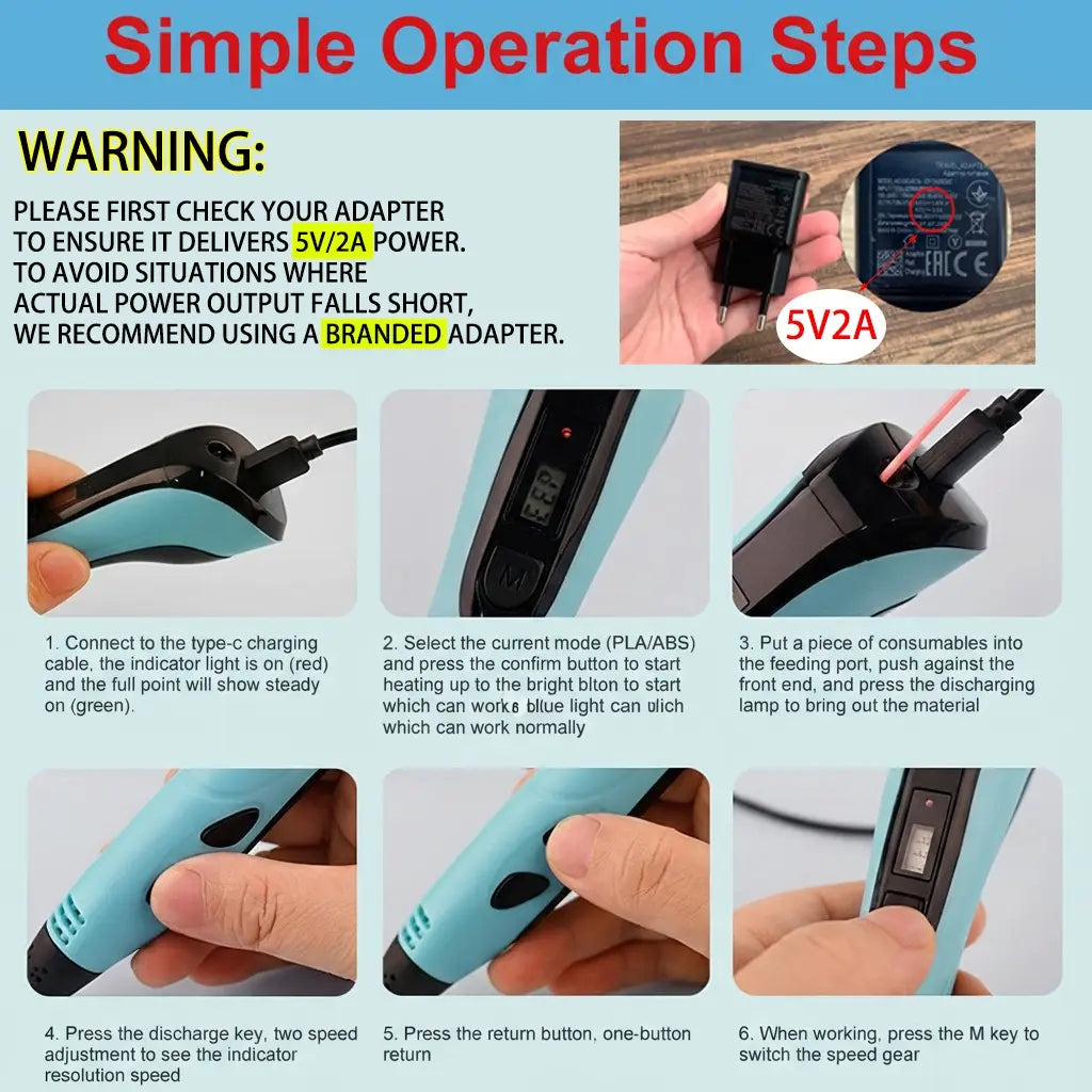 NEW 3D Printing Pen Set, 3D Pen with LCD Display & PLA Filament, Creative DIY Gift for Kids and Children, Ideal for Birthdays & Christmas Presents