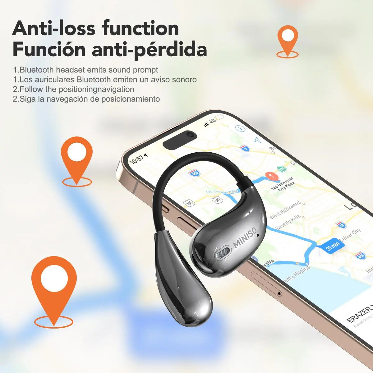 MINISO X33 Translation Wireless Earbuds, Open-Ear BT 6.0 Headset, Supports 134 Languages, Real-Time Translation Headset (App Required), Gaming BT Earphones with Hi-Fi Sound, Compatible with Android & Ios, True Wireless Earbuds